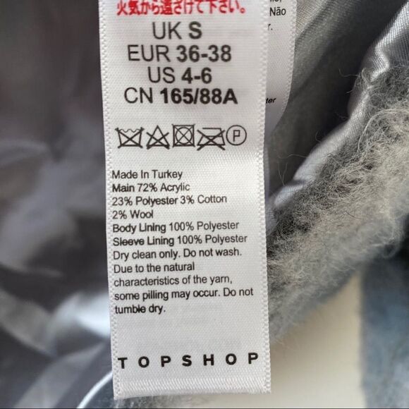 Topshop- Check Button Down Fuzzy Shacket - Picture 12 of 12